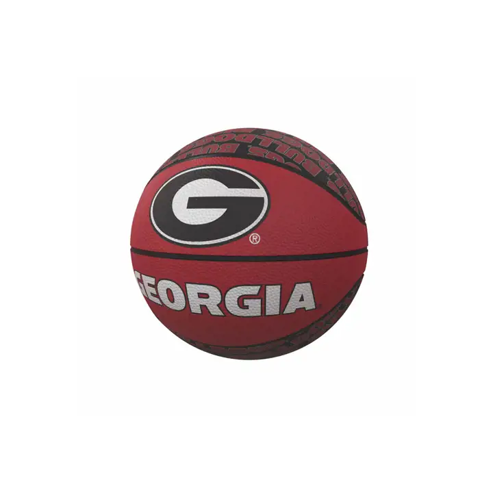 Ballon de basket en caoutchouc format mini à motif répétitif du logo des Georgia Bulldogs