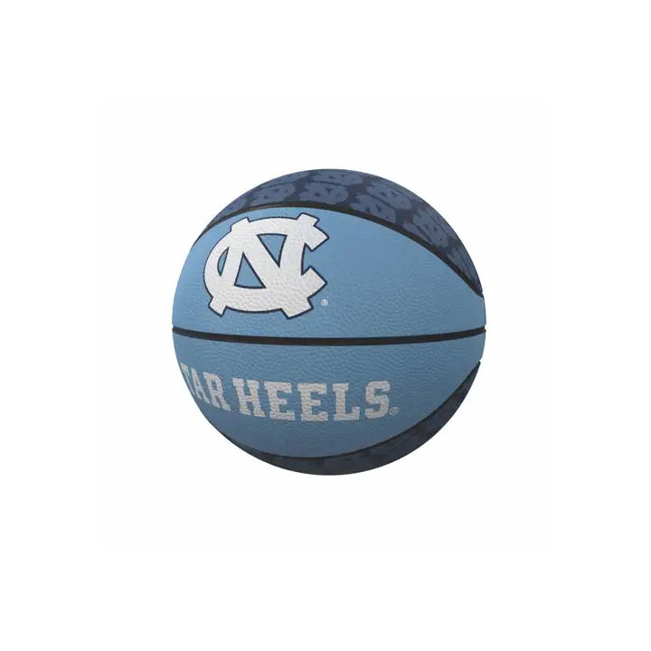 Mini-ballon de basket en caoutchouc avec logo des Tar Heels de Caroline du Nord en répétition