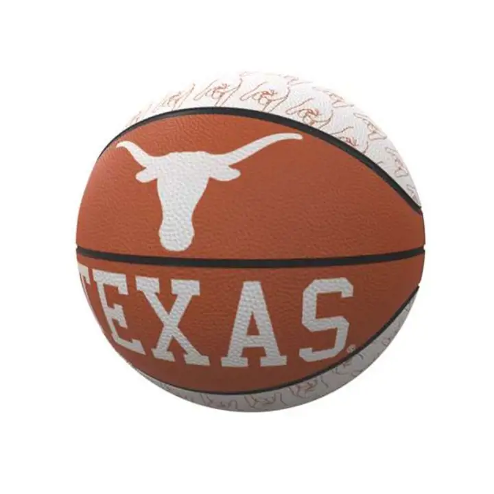 Texas Longhorns Mini-ballon de basket en caoutchouc avec logo répété A