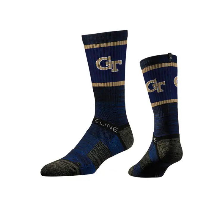 Georgia Tech Yellow Jackets NCAA Strideline Crew Sock II nav