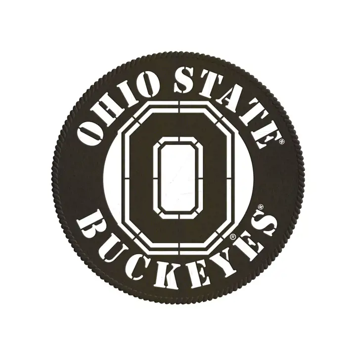 "Panneau rond en métal Ohio State Buckeyes NCAA 61 cm, noir"