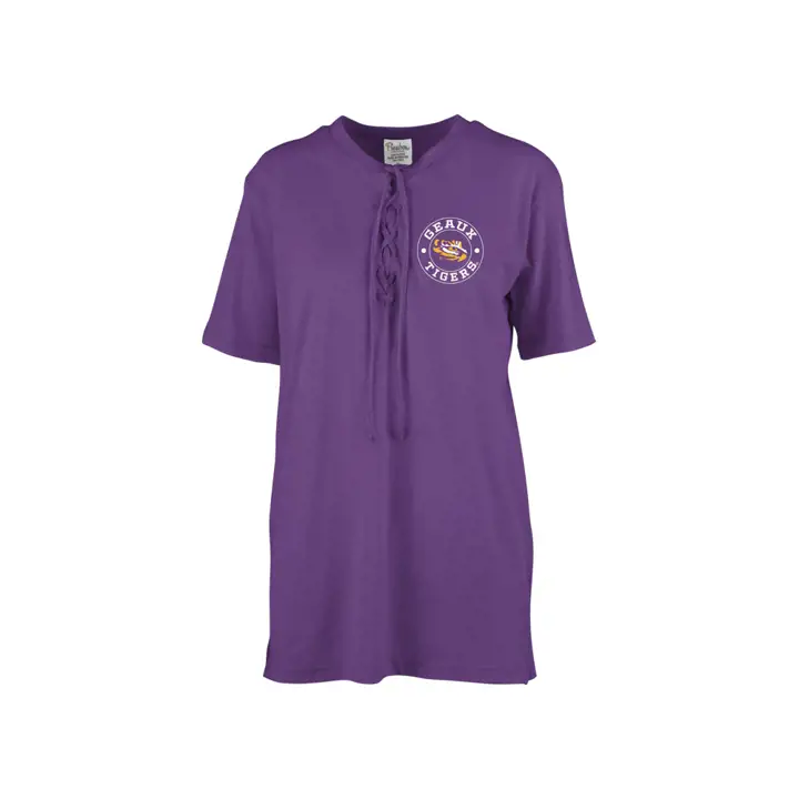 L.S.U. NCAA Femme T-shirt à lacets 18 VIO