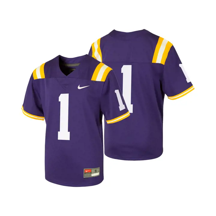 Maillot de match de football L.S.U. NCAA pour tout-petit réplique #1 PUR