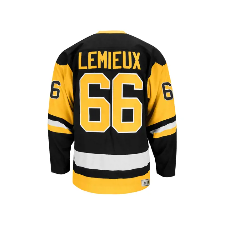 PENGUINS Héros du Hockey Maillot Mario Lemieux NOIR