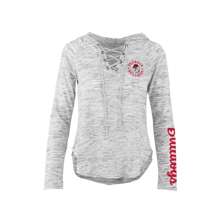 T-shirt à manches longues Georgia Bulldogs NCAA pour femme, tie-dye, lacets 18