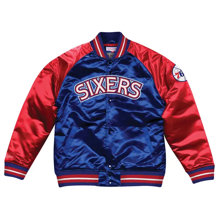 Veste en satin Philadelphia 76ers MN Tough Season BLEU/ROUGE