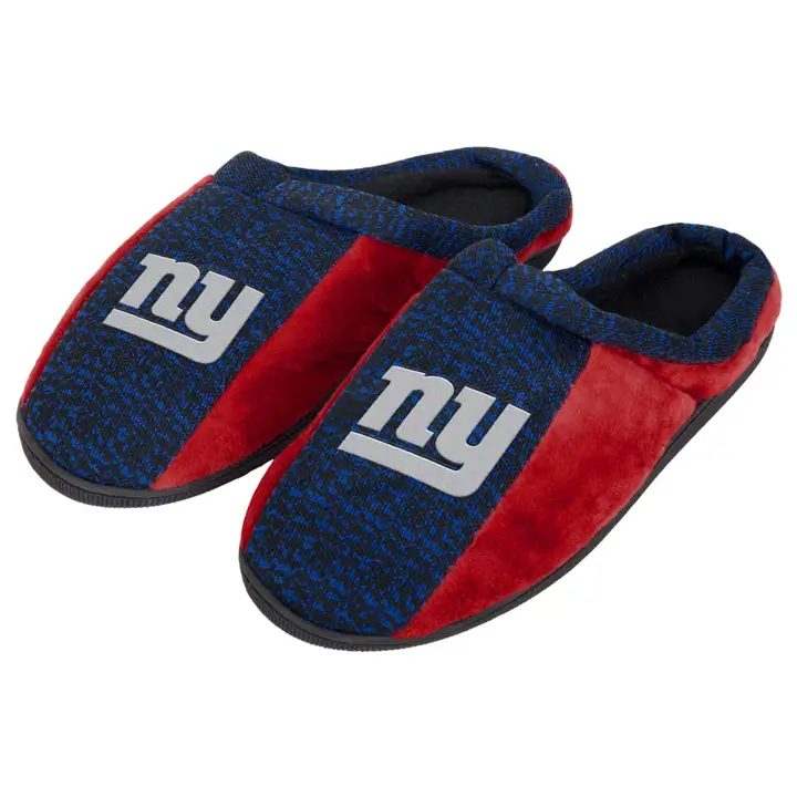Chausson en tricot polyester à semelle cuvette New York Giants, emballé 18 noir marine