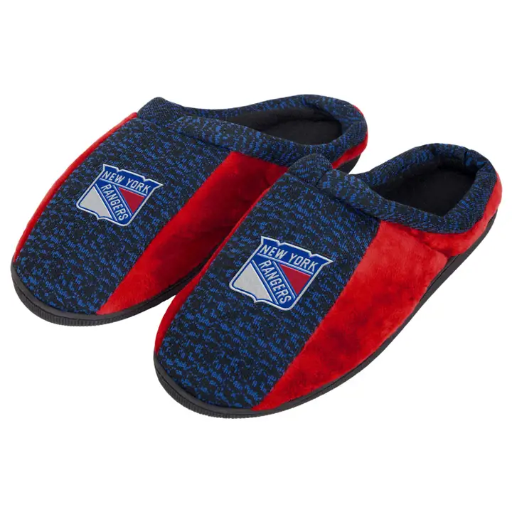 Chaussons New York Rangers en tricot semelle cuvette, emballés, 18 blk nav