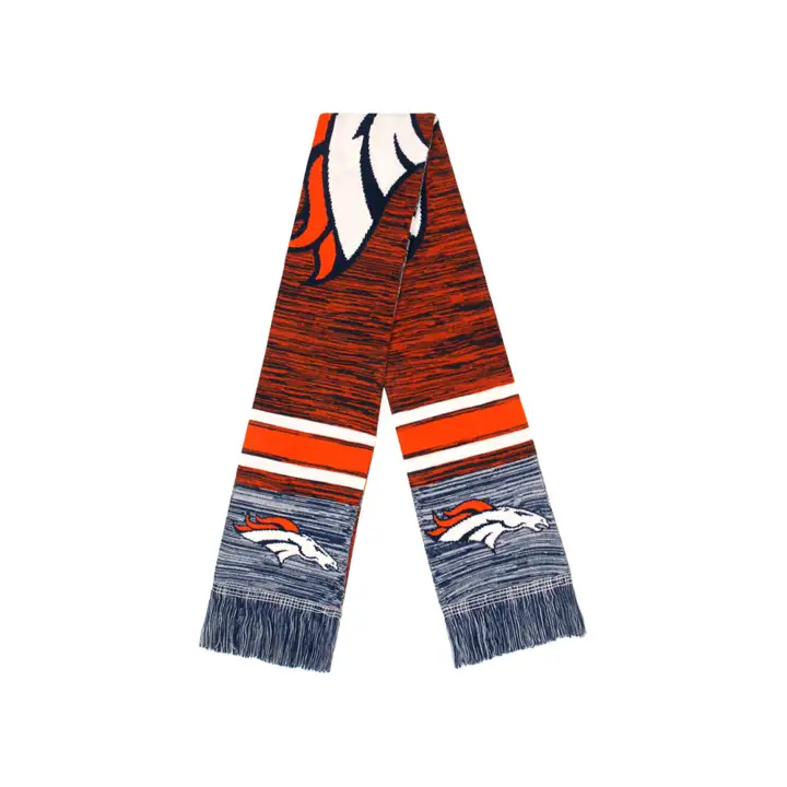 Écharpe en tricot mélangé de couleur avec grand logo des Broncos de Denver 18  org/marine