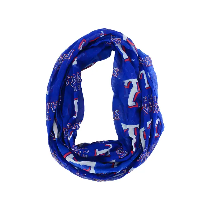 Écharpe tour de cou « Infinity » à logo intégral des Rangers du Texas, bleue
