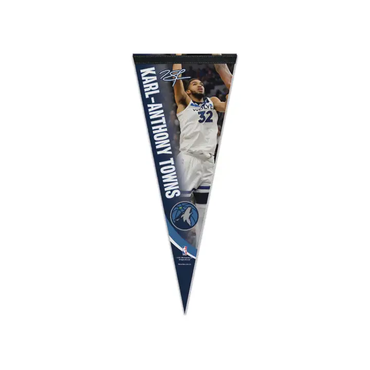 Drapeau de supporter premium TIMBERWOLVES 12x30 Karl-Anthony Towns