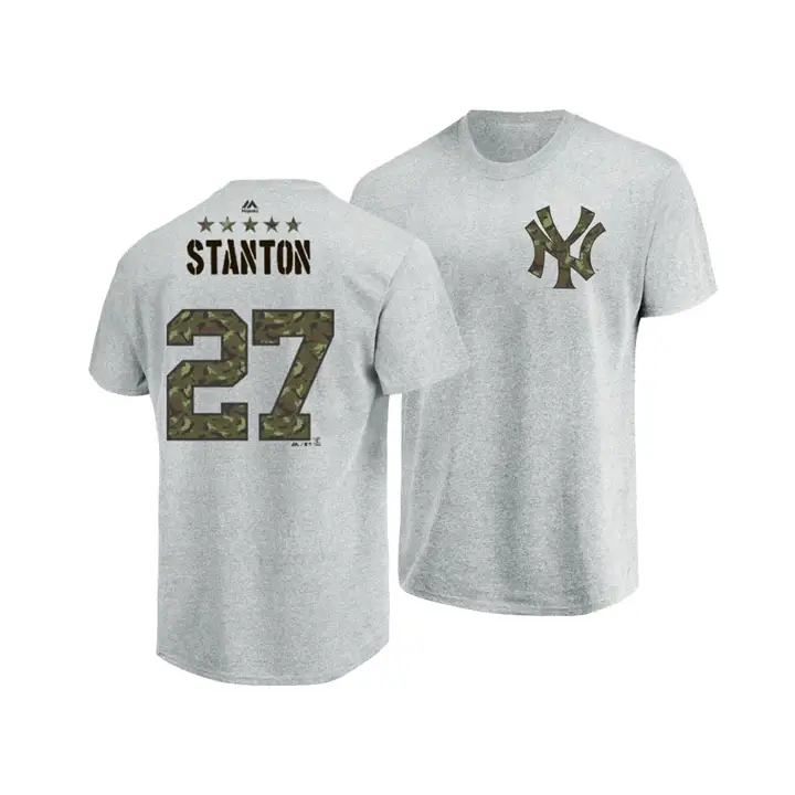 T-shirt Joueur Camouflage MLB New York Yankees 18 Giancarlo Stanton