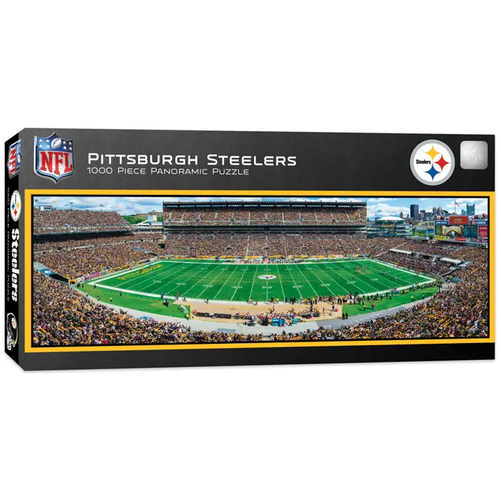 "Casse-tête panoramique des Steelers de Pittsburgh de 1000 pièces, 13 po x 39 po AST"