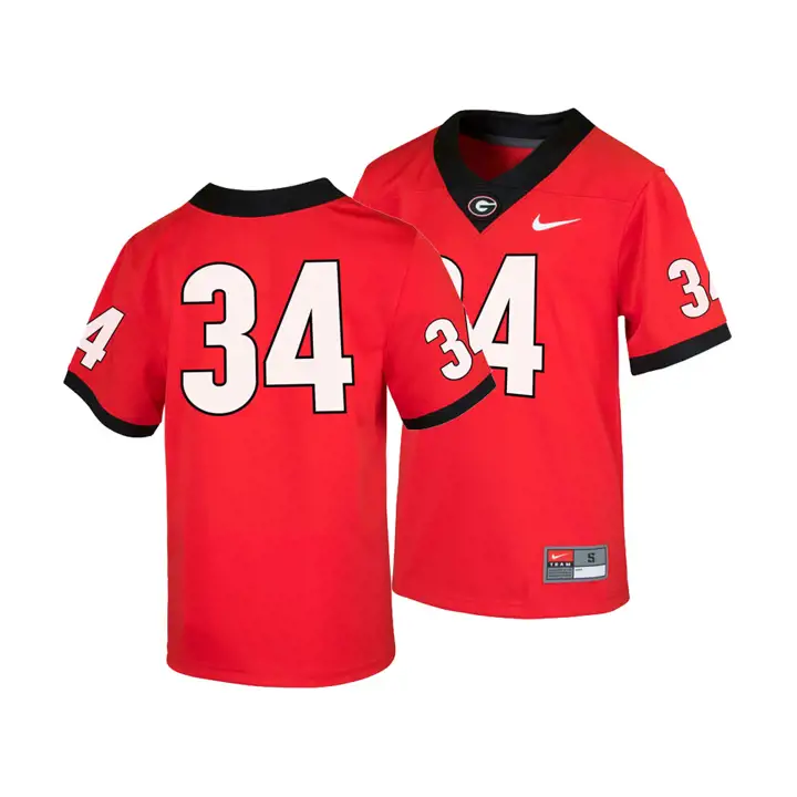 Maillot de football réplique pour jeunes Georgia NCAA 18 rouge