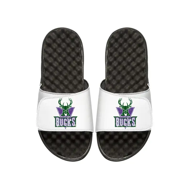 Milwaukee Bucks Sandales homme HWC délavées blanches