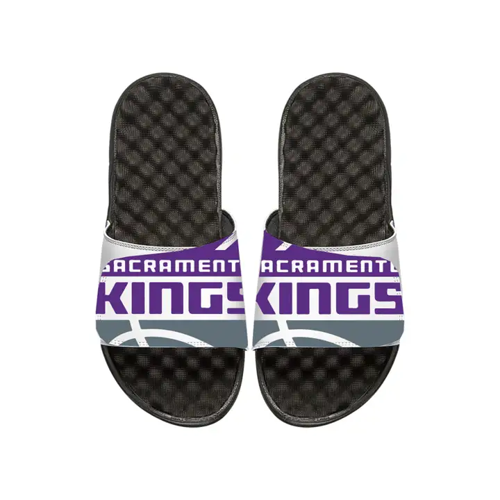 Sacramento Kings – Sandales Homme à Grand Logo – Blanc