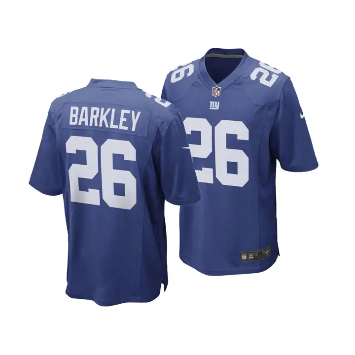 Maillot de match NFL NY Giants Saquon Barkley BLEU