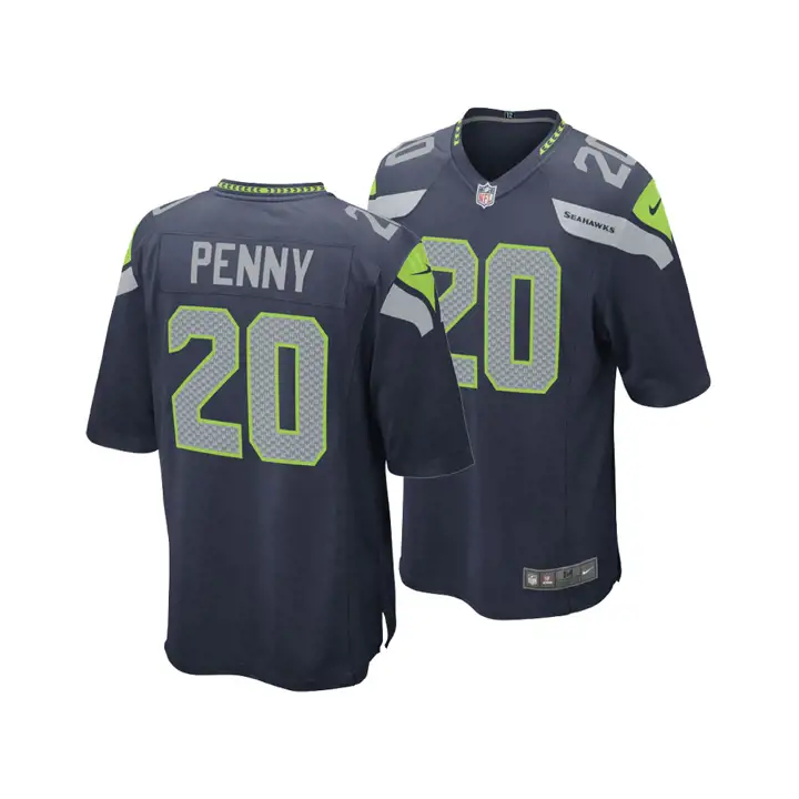 Maillot de match NFL SEAHAWKS Rashaad Penny BLEU MARINE