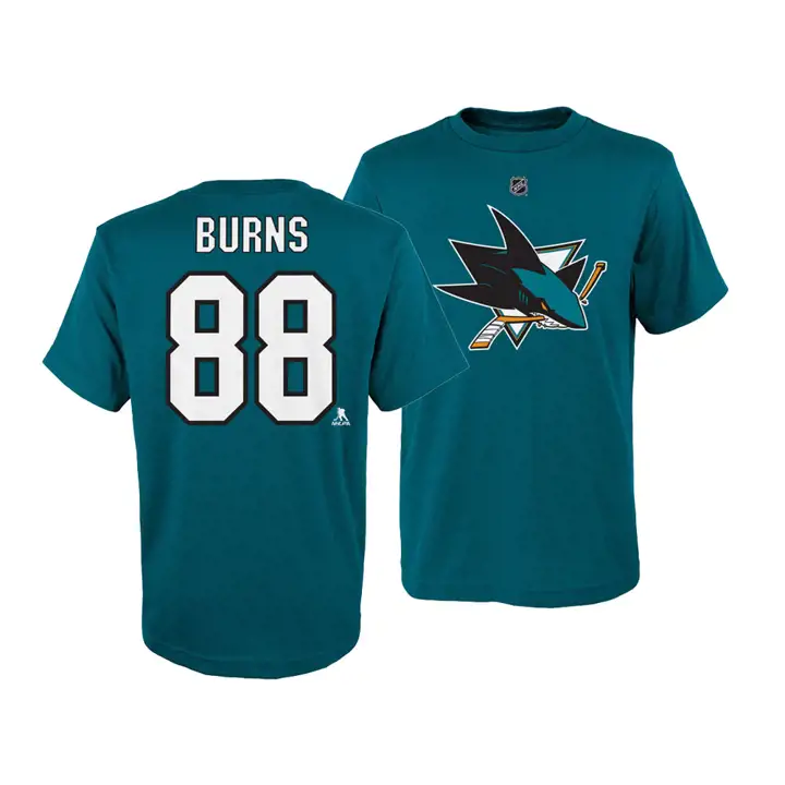 T-shirt Joueur NHL Jeunesse SHARKS Brent Burns sarcelle