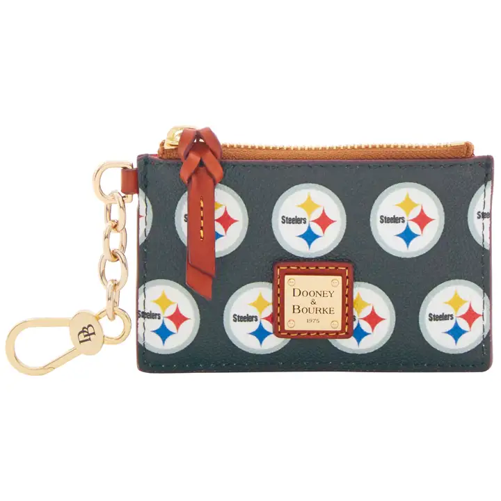 Étui à cartes zippé Pittsburgh Steelers noir