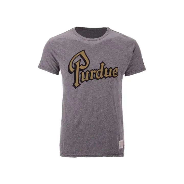 T-Shirt Purdue Boilermakers NCAA Logo Rétro Tri-Blend GRIS