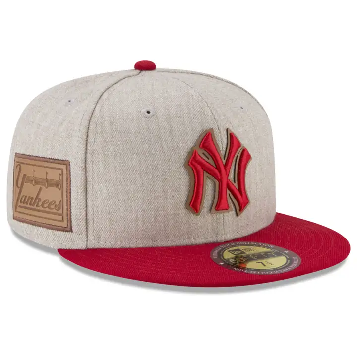 Yankees MLB CUIR UPC 59FIFTY Avoine Chiné/rouge
