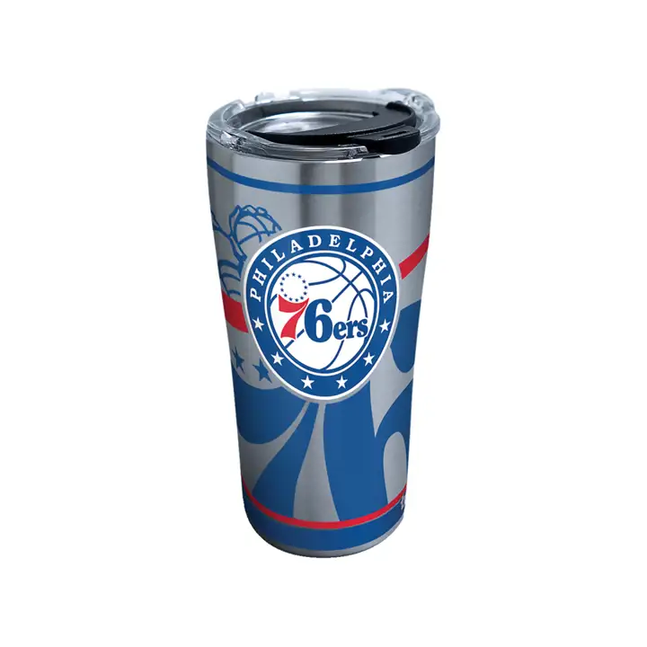 SIXERS 20oz. Peinture NBA en acier inoxydable argenté