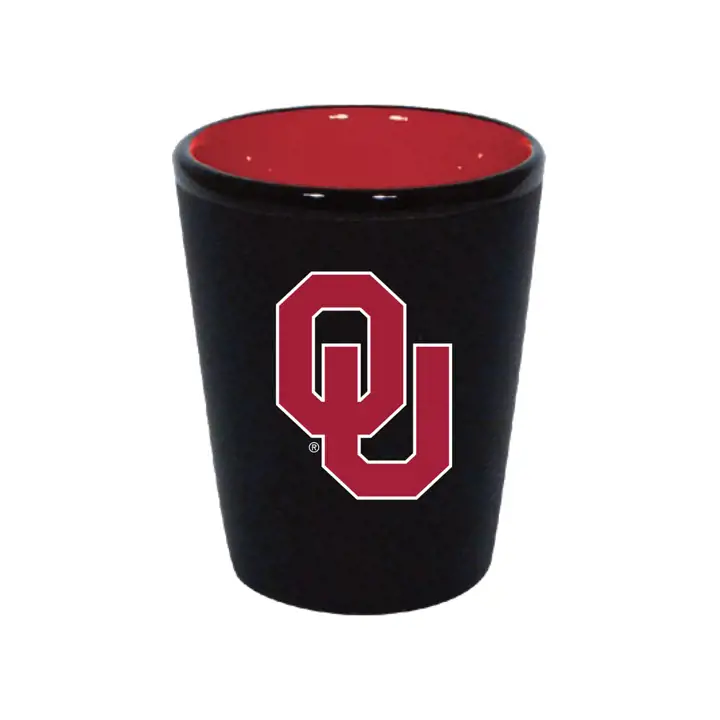Verre collector noir mat de 2oz Oklahoma Sooners