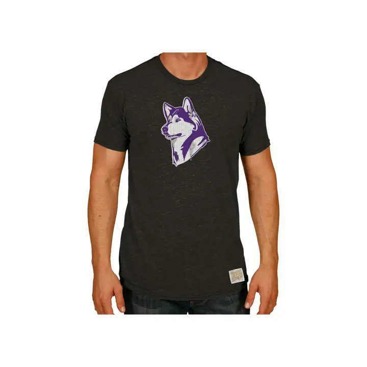 T-shirt chiné avec logo rétro NCAA Washington - Noir