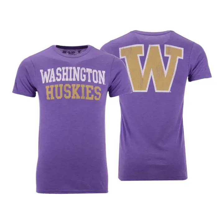 Washington Huskies NCAA Team Stacked Dual Blend T-shirt  MAUVE