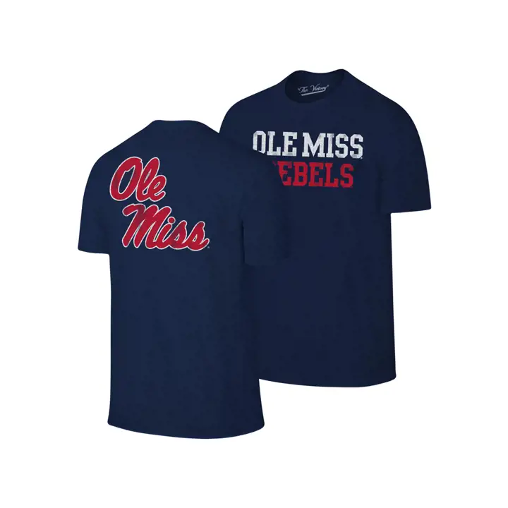 T-shirt empilé à double mélange Mississippi Rebels NCAA NAV