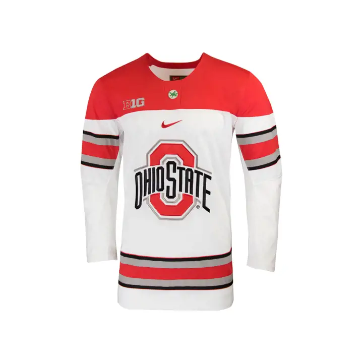 Maillot de hockey officiel de l'Ohio State NCAA, blanc/rouge
