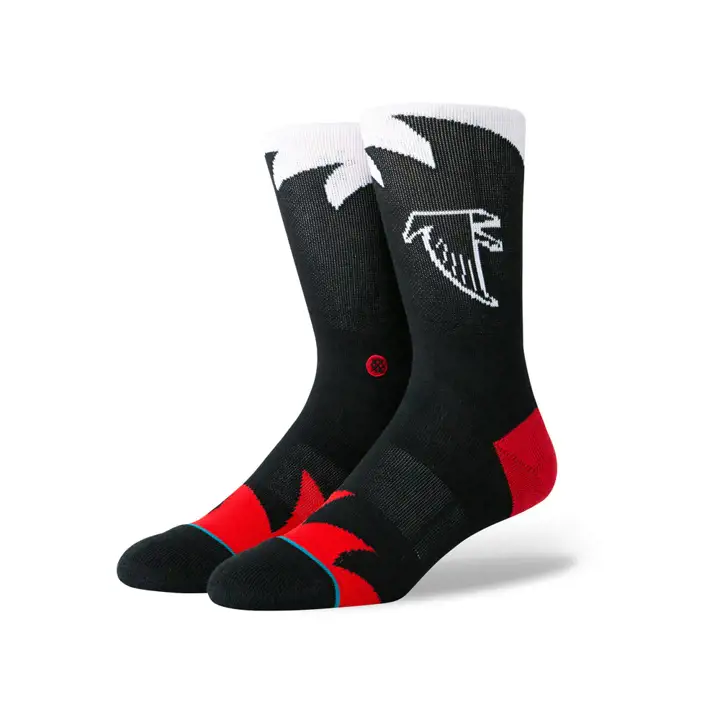 Chaussettes NFL Atlanta Falcons motifs dents de requin noir/rouge/blanc