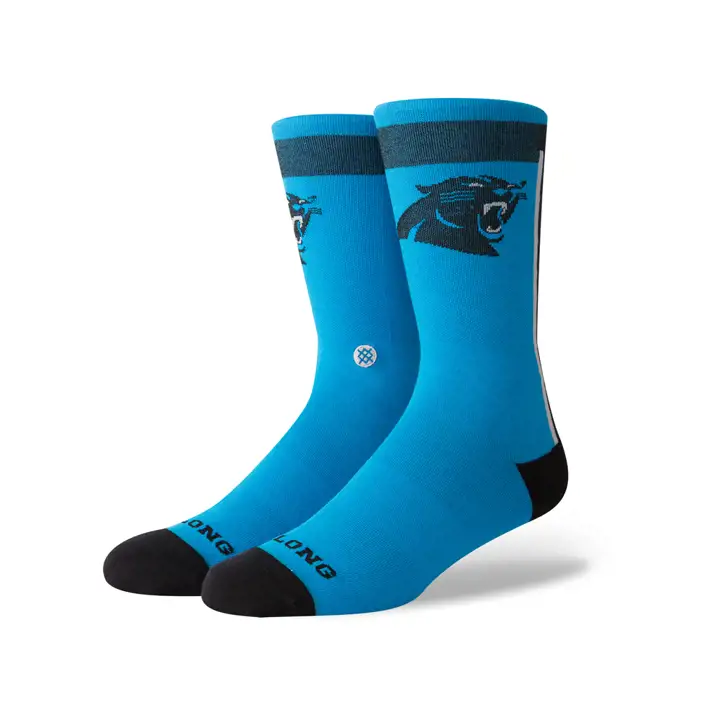 Chaussettes Carolina Panthers NFL Spirit Strip Crew bleu clair/noir
