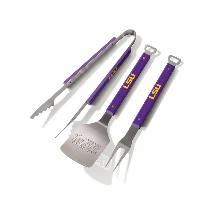 Série d'articles aux couleurs des Tigers de LSU – Ensemble barbecue 3 pièces – AST