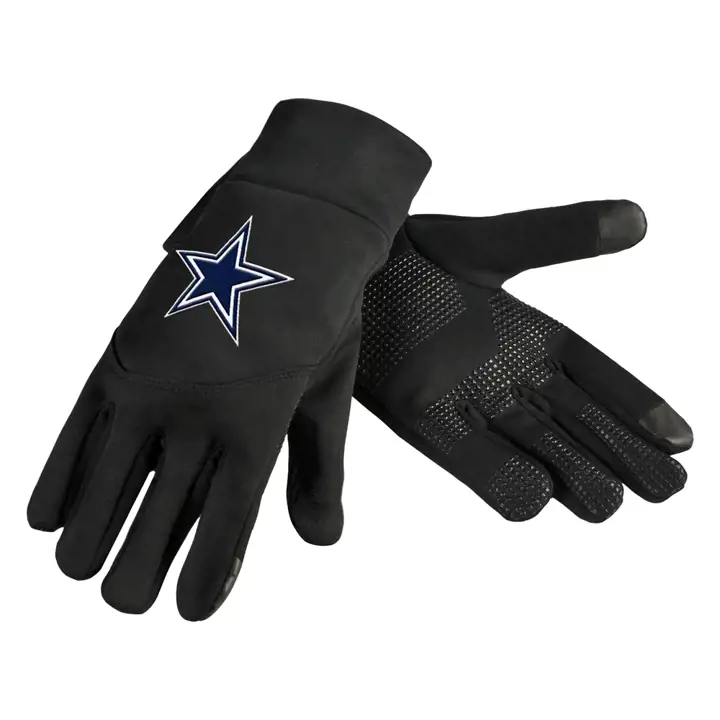 Gants tactiles en néoprène haut de gamme Dallas Cowboys noirs