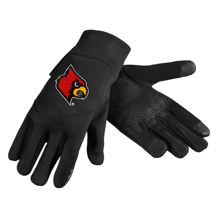 Gants tactiles en néoprène haut de gamme Louisville Cardinals – Noir