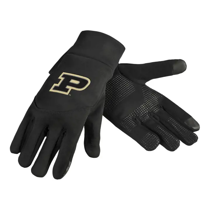 Gants de texting Purdue Boilermakers haut de gamme en néoprène NOIR
