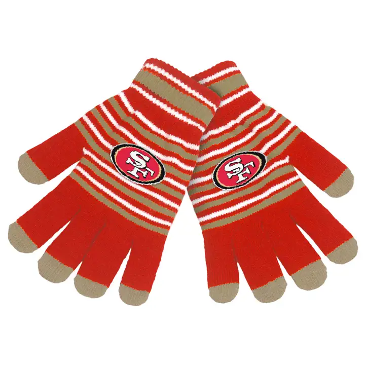San Francisco 49ers Gant en maille à rayures acryliques ROUGE/olgl