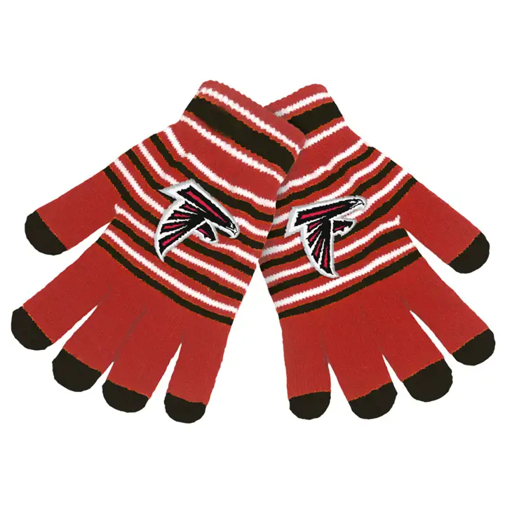 Atlanta Falcons Gants en maille rayée acrylique ROUGE/noir