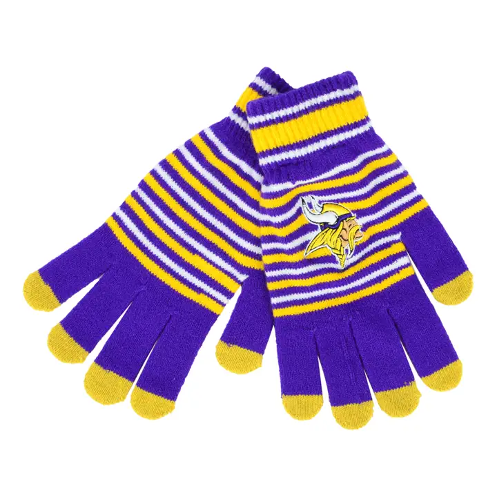 Minnesota Vikings Gant tricoté rayé acrylique VIO/or