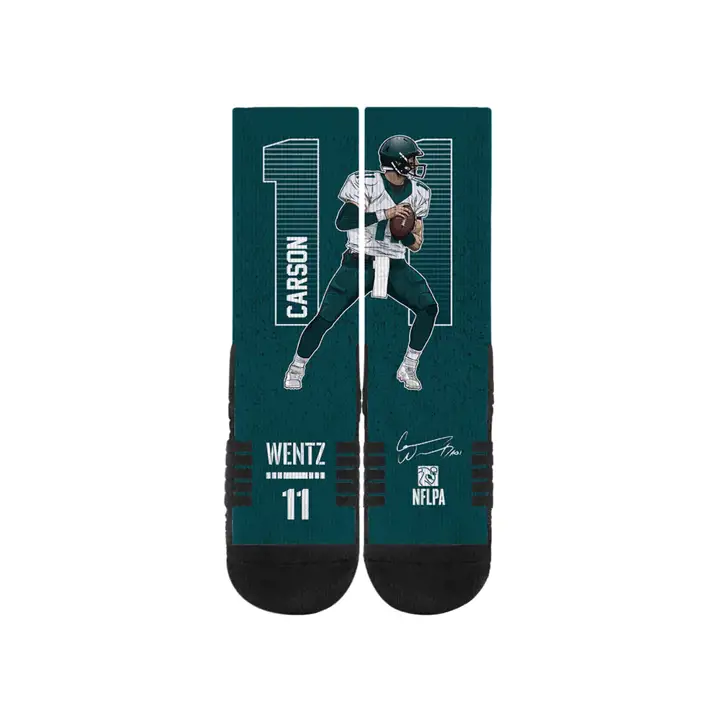 Chaussettes Carson Wentz NFL Action Crew Strideline NFL sarcelle/noir