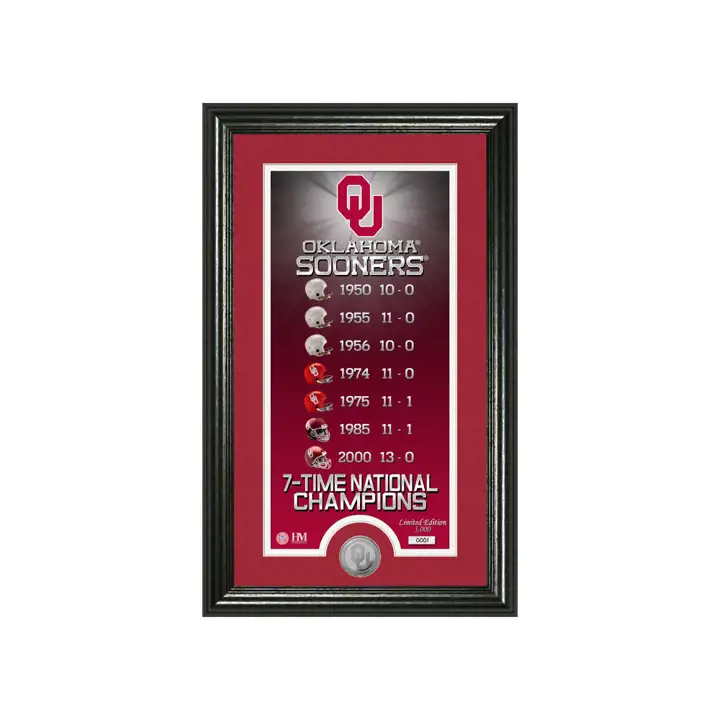 Photo panoramique pièce en bronze Legacy Supreme des Oklahoma Sooners