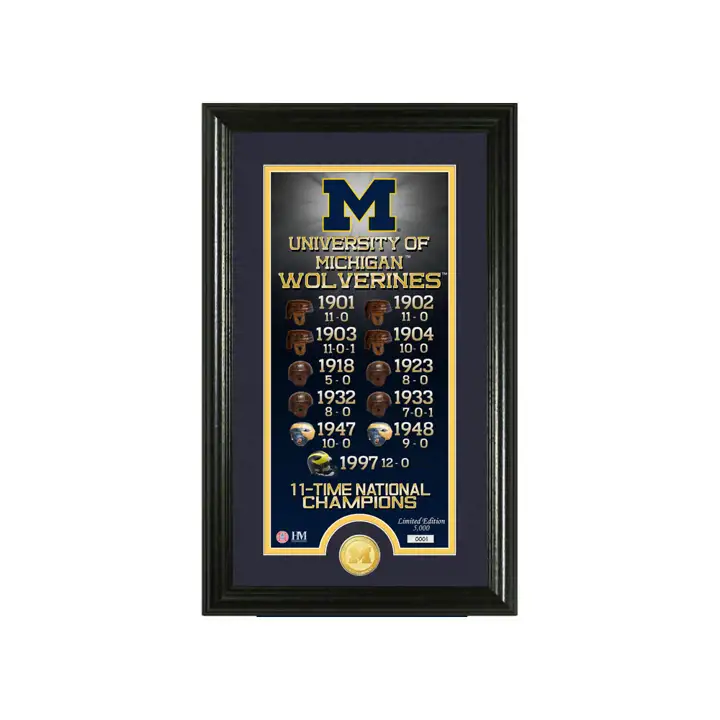 Michigan Wolverines Legacy Supreme Bronze Coin Photo Panoramique