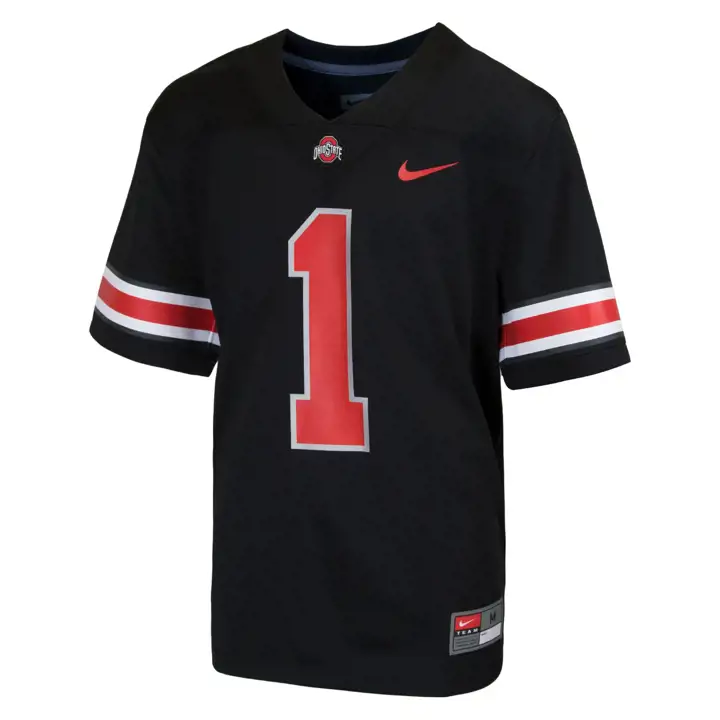 Maillot de football réplique NCAA pour jeune Ohio State Buckeyes - Noir