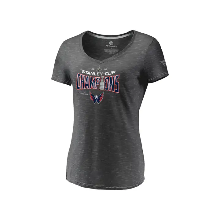 T-shirt CAPITALS NHL Femme Championne LR 18 CHARBON
