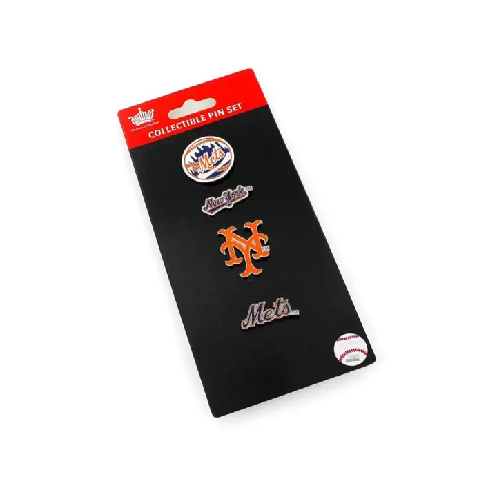Évolution du logo des Mets : série de 4 épinglettes  Ast