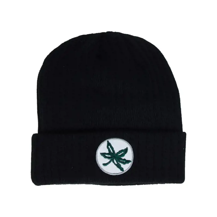 Ohio State OSU Bonnet Basique Tricoté Poignet Noir