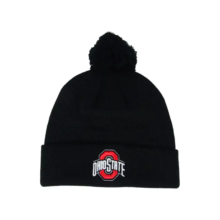 Bonnet tricoté Ohio State Buckeyes NCAA Core Pom – Noir