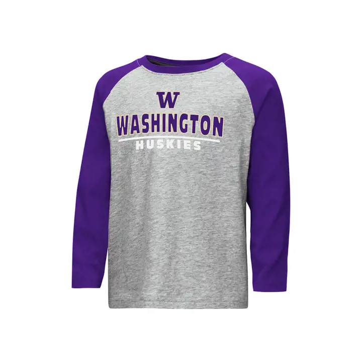 T-shirt Raglan Manches Longues NCAA Washington Huskies pour Tout-petit 18 HO18 GR